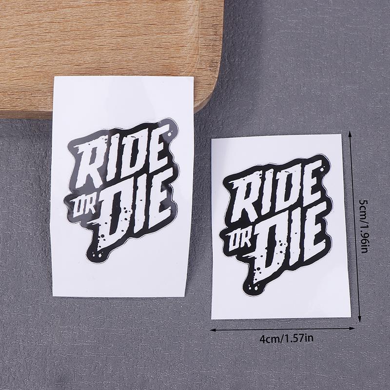 2Pcs Ride Or Die Bike Frame Stickers Bicycle Top Tube Waterproof Vinyl Decals For Mtb Bicycle Decorative Motorcycle Accessories