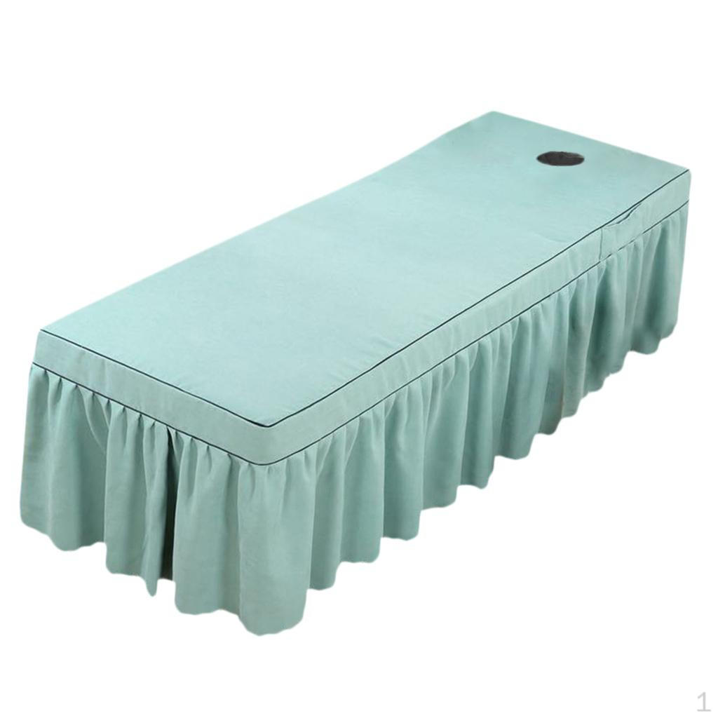 

Покрывало для массажного стола с юбкой и отверстием 75x31 дюйм Light Blue