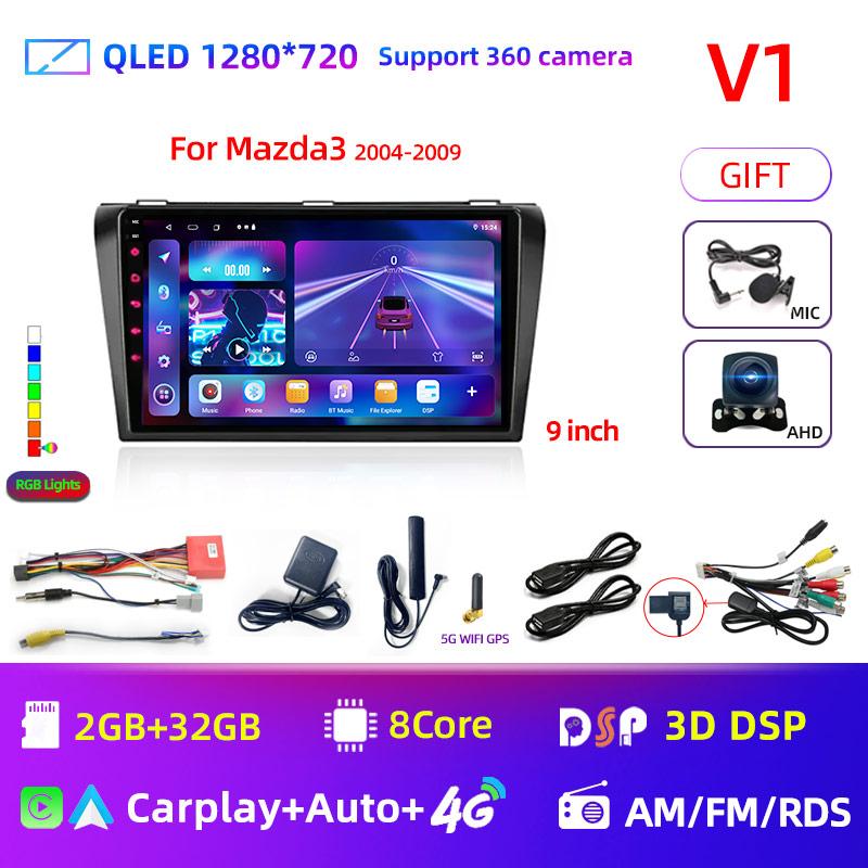 Core Android 13 Carplay for Mazda 3 2004 2005 2006 2007 2008 2009 Car Radio with BOSE Multimedia Player 2 Din Stereo GPS DVD