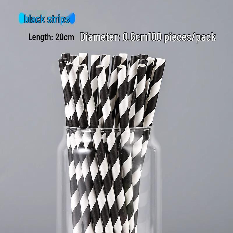 100 Eco-Friendly Colored Paper Straws: Disposable, Creative Party Straws for Juice & Cocktails