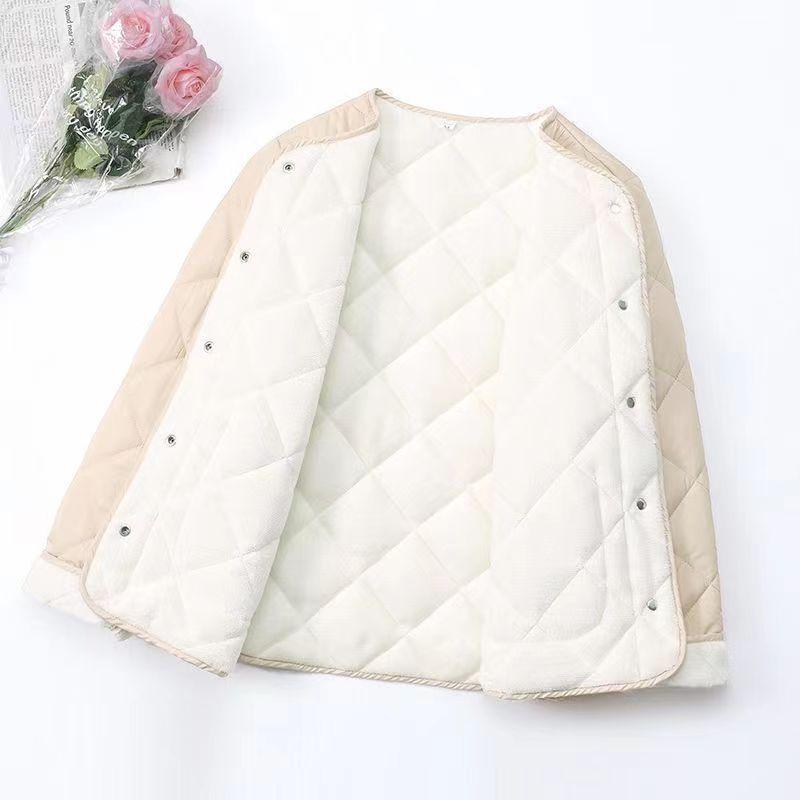 Autumn Winter Jackets New Fashion V-neck Long Sleeve Solid Parkas Women's Clothing Korean Button Warm All-match Simplicity Trend Tops Coats