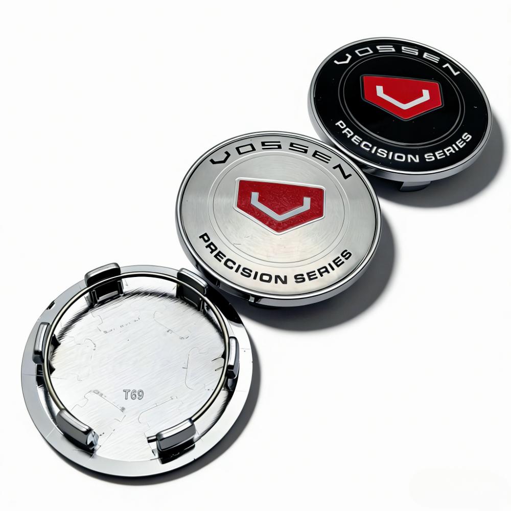 4 Stück Vossen Logo Emblem Plakette Auto Radnabendeckel 69MM Clip 56MM Räder Nabe Staubkappe Felge Radkappen Abdeckung Ersatz Auto Zubehör