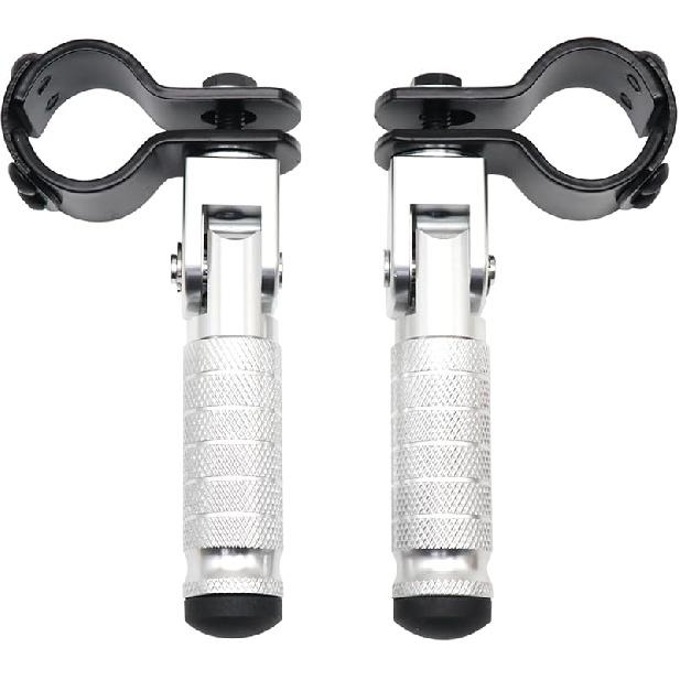 M8 Motorcycle Foot Rests Fit 1.22-1.29In Motorbike Brackets Foldable Foot Pegs Front Footpeg Rear Footpeg Anti-Skid Rearsets Folded Footrest 90 серебряный