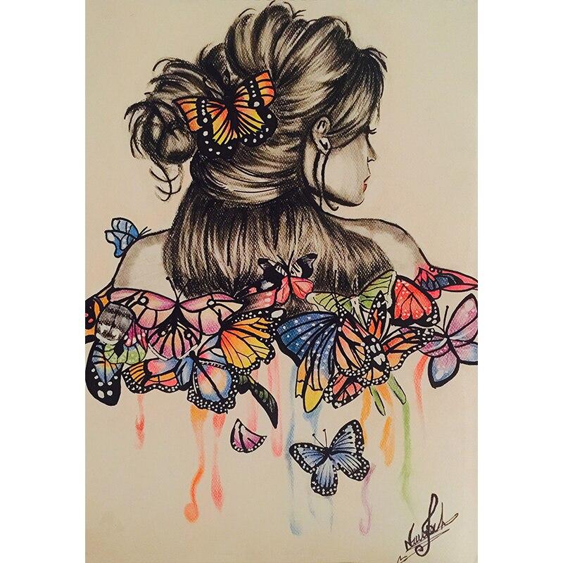 New 5D DIY Diamond Painting Butterfly Art Diamond Embroidery Cross Stitch Crafts Full Round Drill Home Decor Manual Gift
