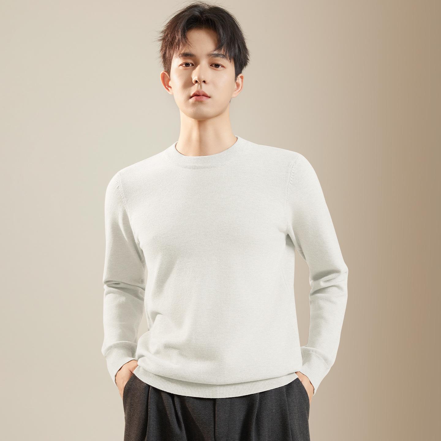 

Men s Grey Round Neck Thermal Sweater Knitwear 3XL for 90-100 kg білий