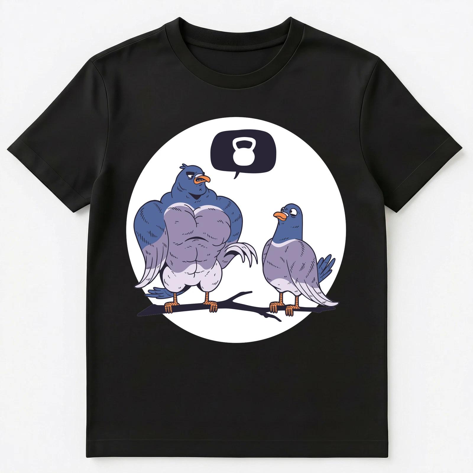 Funny Chad Gym Pigeon Picking Up Birds Chicks Unisex T-Shirt 3XL