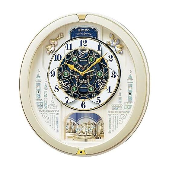 Seiko Часы Настенные Часы Каракури Радио-часы Аналоговые Каракури Тройной Выбор Мелодия Вращающийся Орнамент Рождественская Песня и Другие Светло-золотой