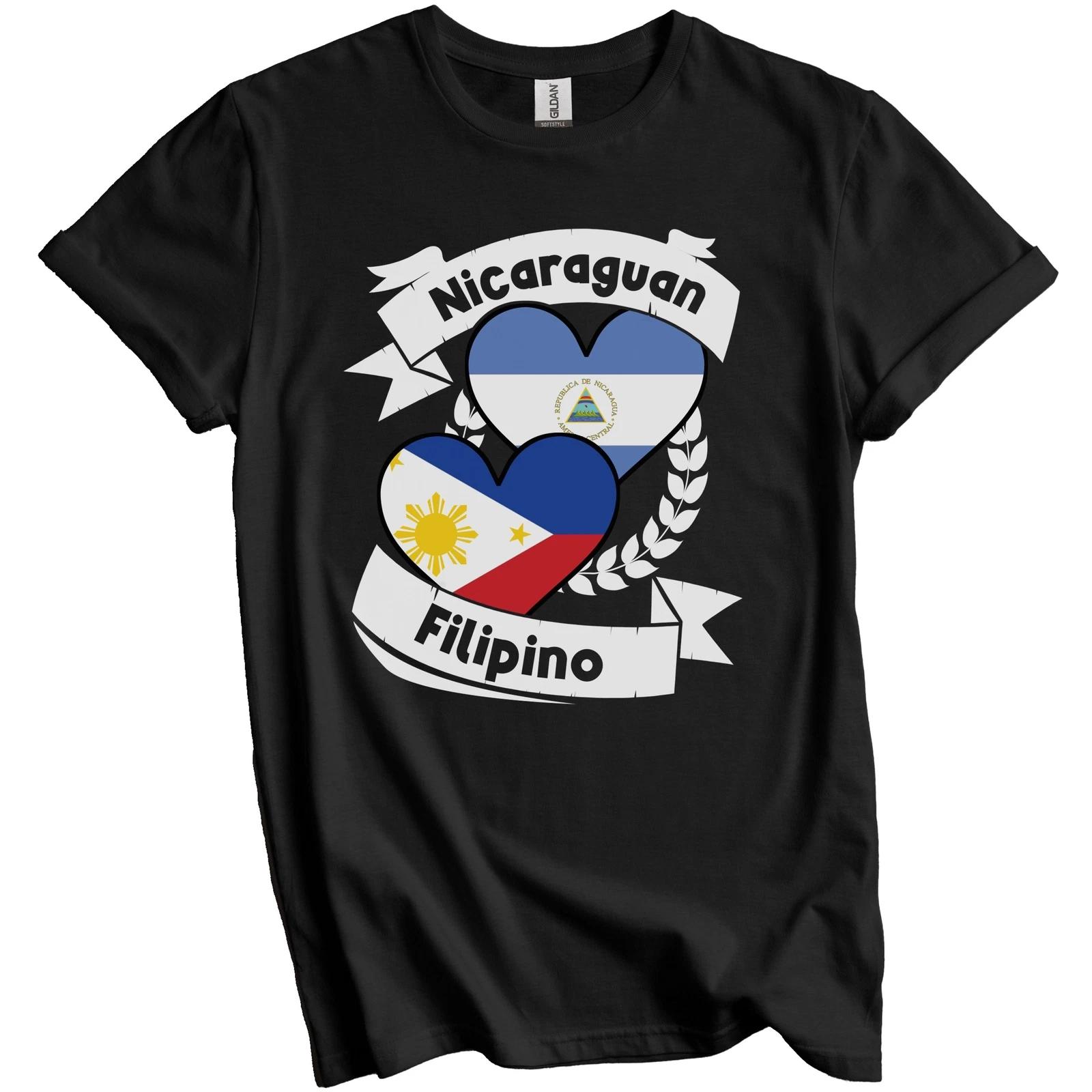 Nicaraguan Filipino Heart Flags Nicaragua Philippines T-Shirt L
