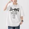 Li Ning Sports Fashion Series Printed Letter Round Neck Comfortable Breathable Loose Short Sleeve T-Shirt Men Tops White YHSU297-2