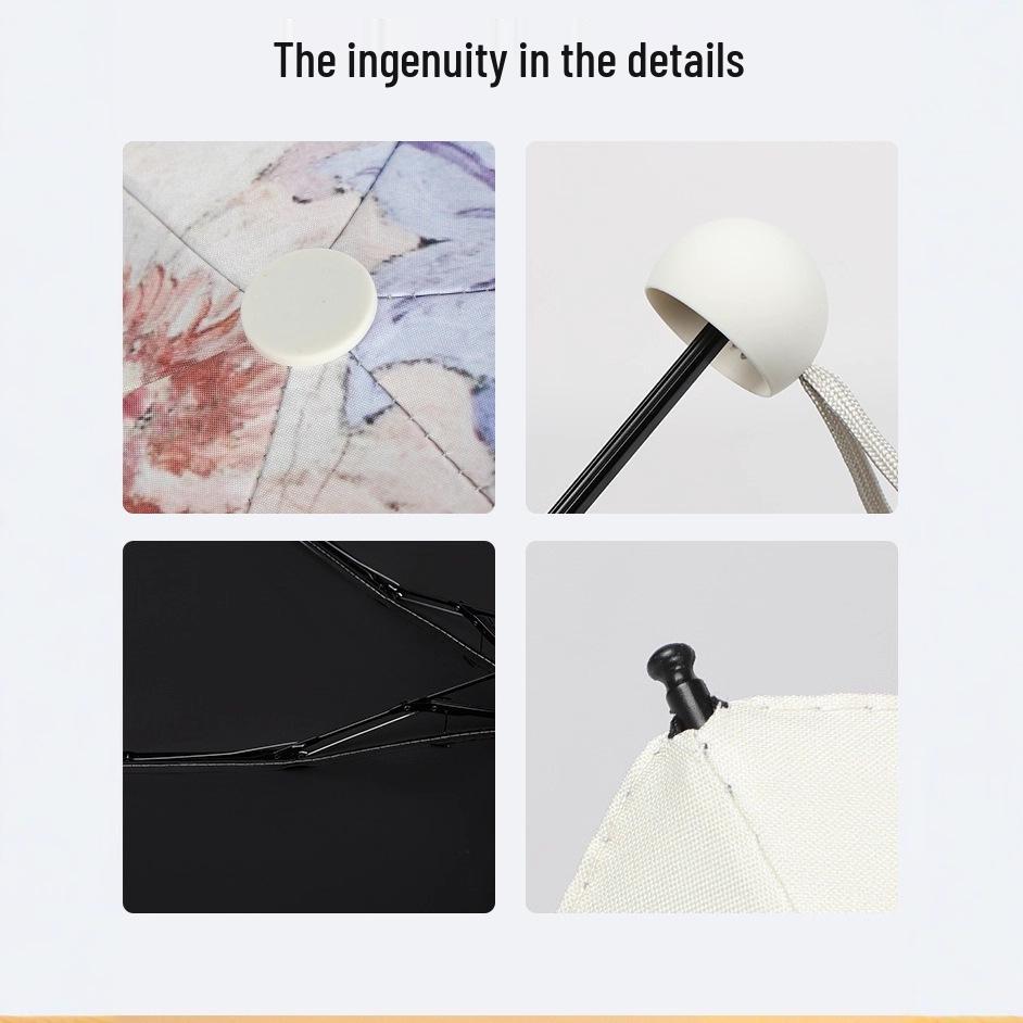 Świeży Styl Przenośny Mini Automatyczny Składany Parasol Damski z Ochroną Przeciwsłoneczną i UV