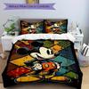 3pcs set Mickey Mouse, Stained Glass, Pop Art print bedding quilt cover, soft and comfortable quilt cover suitable for bedroom and guest room07