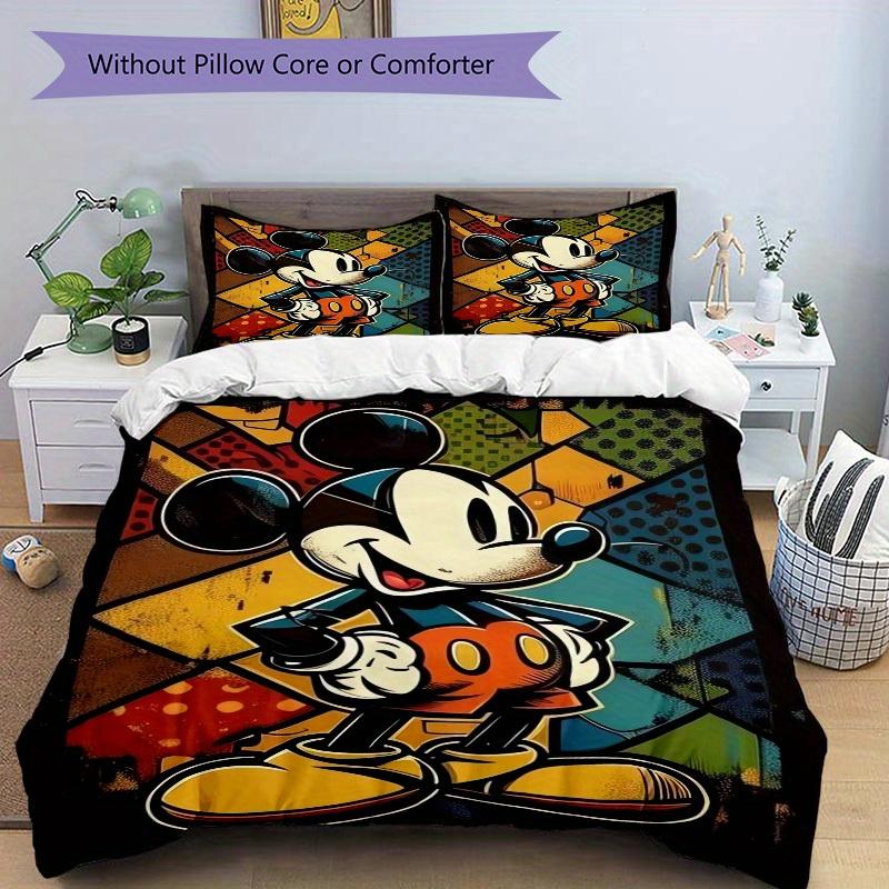 3pcs set Mickey Mouse, Stained Glass, Pop Art print bedding quilt cover, soft and comfortable quilt cover suitable for bedroom and guest room07