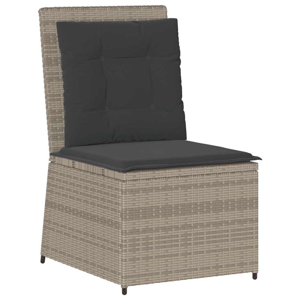 Garden Sofa with Cushions Light Grey Poly Rattan