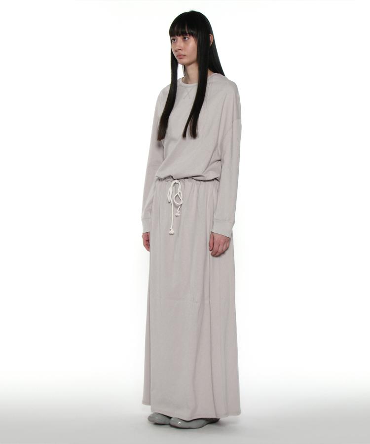 Partimento Woman Pwc Asymmetrical Drawstring Maxi Dress_Stone