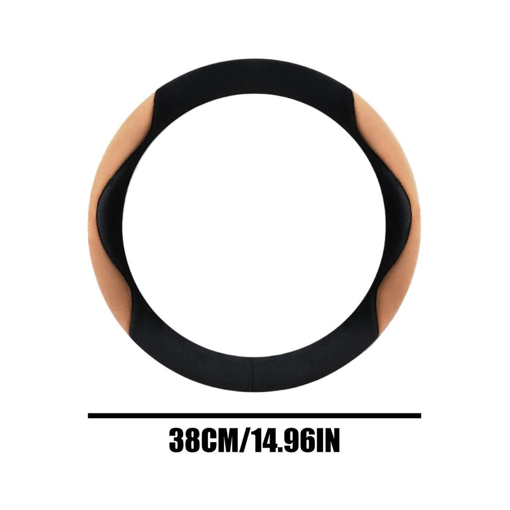 38cm Soft Car Steering Wheel Cover Milk Velvet Stain-Resistant Car Steering Wheel Cover Anti-Slip Car Steering Wheel Warm Cover