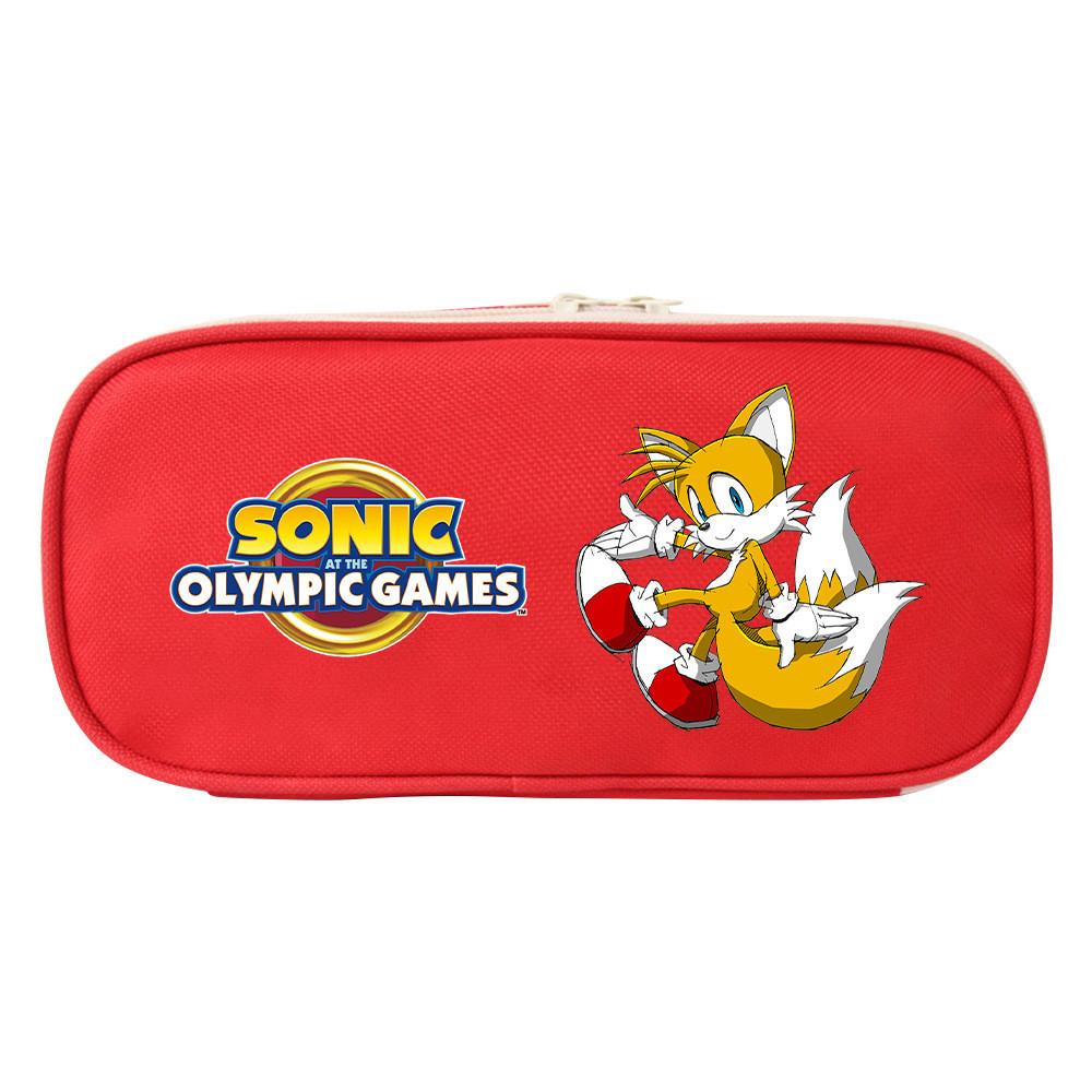 Sonic The Hedgehog Student Pencil Case Canvas Large Capacity Zipper Pen Bag For School Supplies And Teen Gift