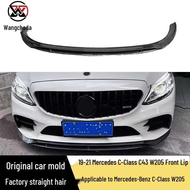 Carbon Fiber Front Lip for 19-21 Mercedes C-Class C43 W205 - C-Style Front Bumper Diffuser