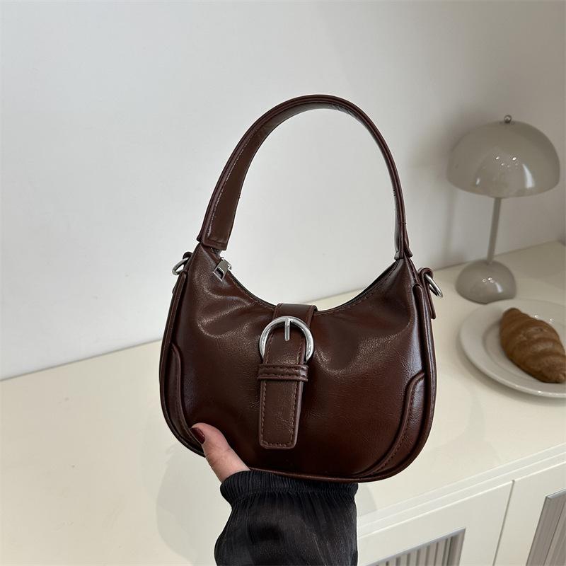 Belt Decoration Simple Handbag Women's 2025 New Trend Versatile Single Shoulder Messenger Bag Dumpling Bag