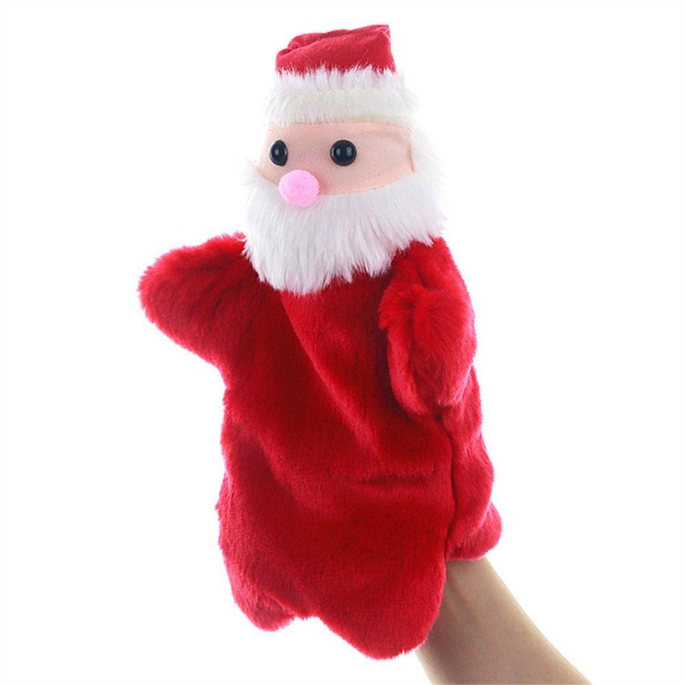 Christmas Gifts Finger Doll Santa Claus Plush Toys Big Hand Puppet Fingers Puppets Christmas Puppet