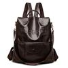 Soft Leather Letter Backpack Women's College Style Backpack Large Capacity Travel Bag
