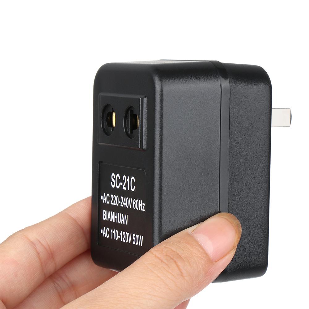 Tragbarer Transformator Step-Down Spannungswandler US AC 220V auf 110V Reiseadapter 10W