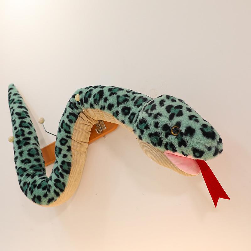 

Spotted Hand Doll Snake Simulation Snake Doll Creative Trick Props Long Python Pillow Plush Toy 110Cm (belly rabbit hair without hand puppet)
