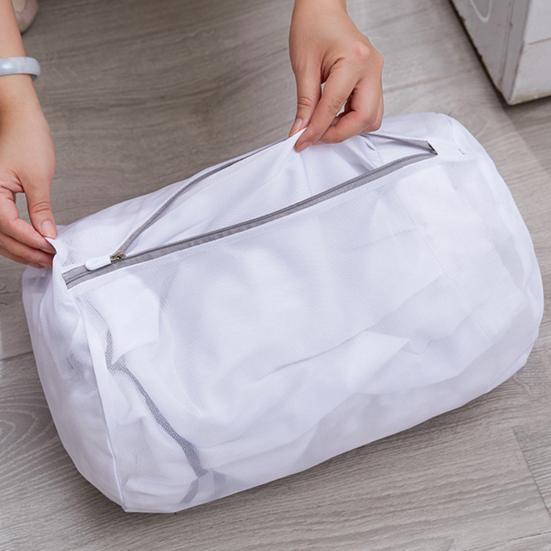 Laundry Bag Eco-friendly Grid Design Polyester Clothes Washing Mesh Bag for Home