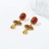 Exaggerated Luxury Alloy Resin Earrings Bohemian Minimalist Women's Vacation Beach Nature