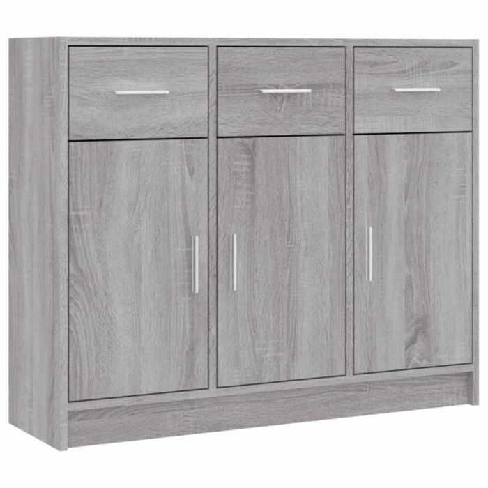 VidaXL Buffet sonoma gris 91x28x75 cm bois d'ingénierie 823014