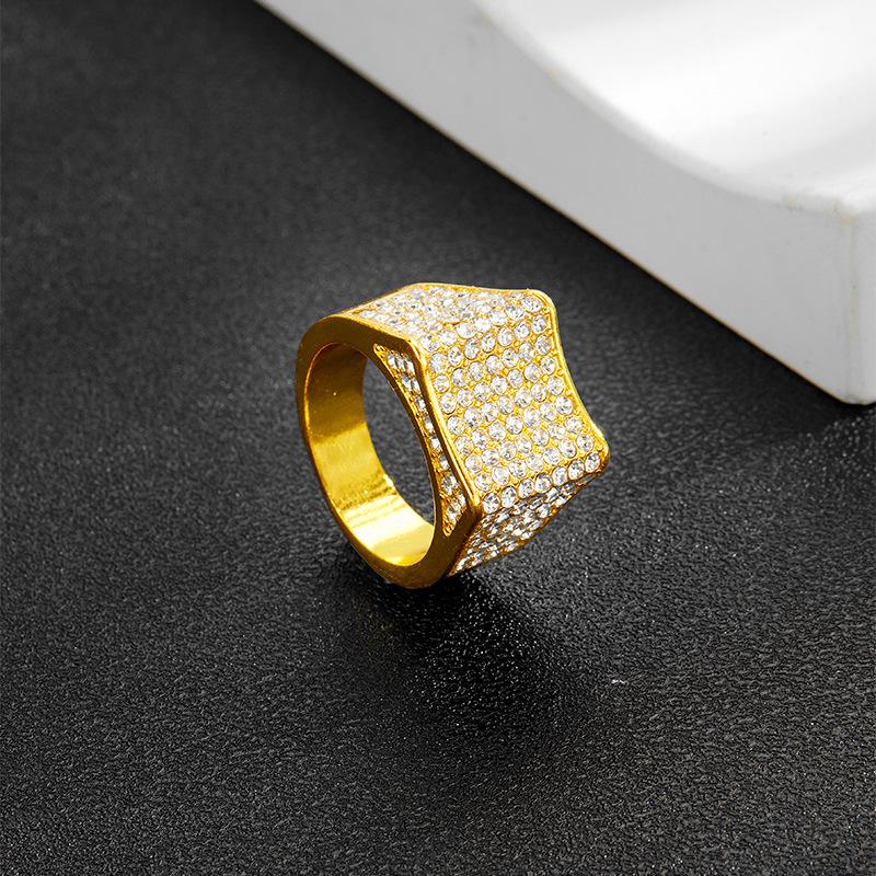 Men s Three-Dimensional Diamond-Studded Hip Hop Fashion Ring