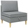 Modular Sofa Set with Storage Space 3 pcs Light Grey Fabric