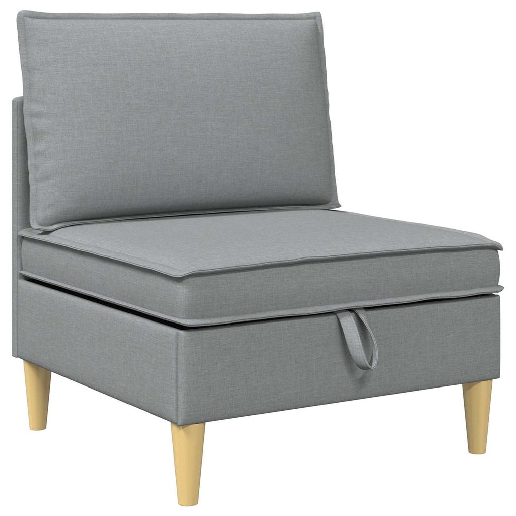Modular Sofa Set with Storage Space 3 pcs Light Grey Fabric