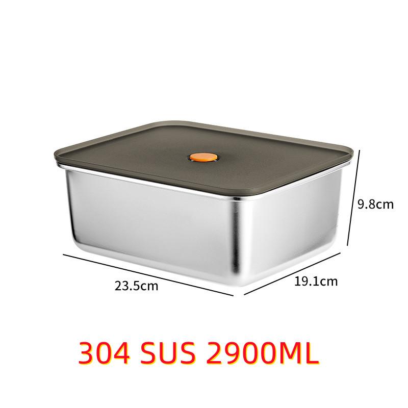 Portable Food Fruit Bento Box 304 Stainless Steel Lunch Box With Lid Snacks Containers Box Leak-Proof Storage Fresh-keeping Box