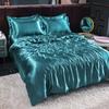 Bedding Set Solid Color Luxury Bedding Kit Rayon Satin Duvet Cover Set Twin Queen King Size Bed Set 3pcs/4pcs Home Textile