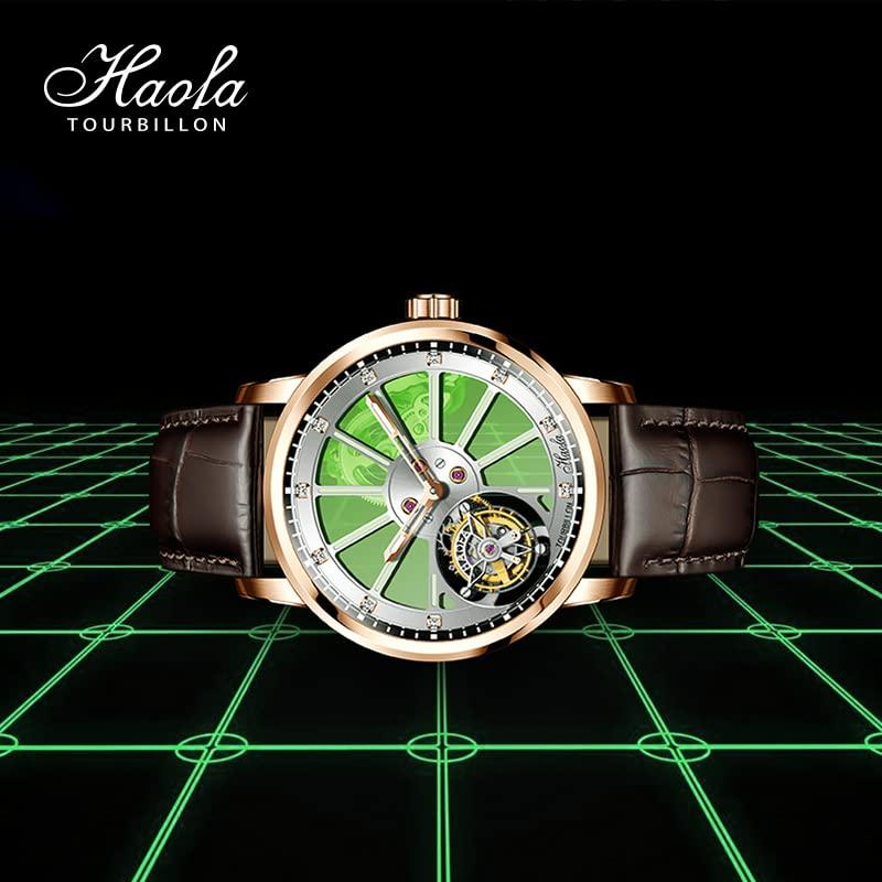 HAOFA Hollow 7 Manual Diamond Gift Men's Watch, Double-sided Tourbillon, O'clock Tourbillon, Winding, Mechanical, Dial, Stylish, Gentleman, Popular,