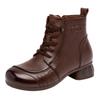 Women's Retro Genuine Leather Ankle Boots, Winter 2025 - Fleece-lined, Soft Sole, Non-slip, Wool Interior, Warm Snow Boots