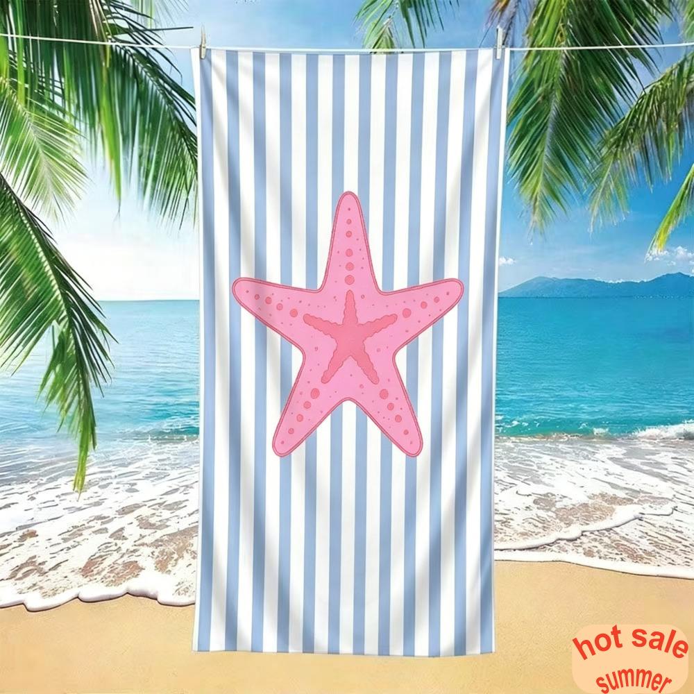Küsten-Seestern-Hummer Strandtuch Ultraweiches Mikrofaserhandtuch für Männer Frauen Strand Pool Fitnessstudio Camping Reisen Tägliche Nutzung