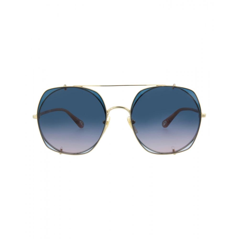 

Chloé Square-Frame Metal Sunglasses
