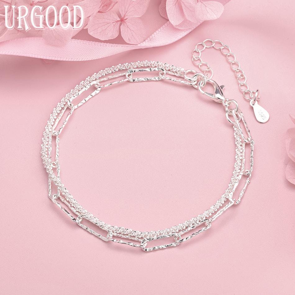 

925 Sterling Silver Wedding Jewelry Fashion Bracelet 20cm
