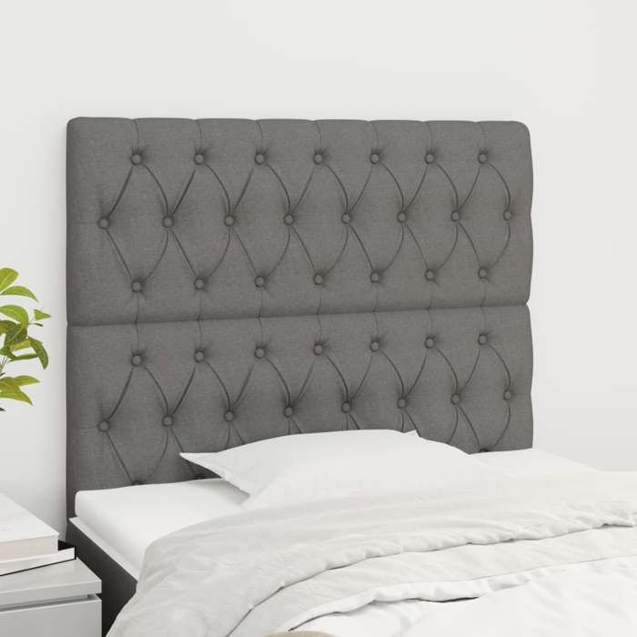 Maison Exclusive - Tête de lit Gris foncé 90x7x118/128 cm Tissu