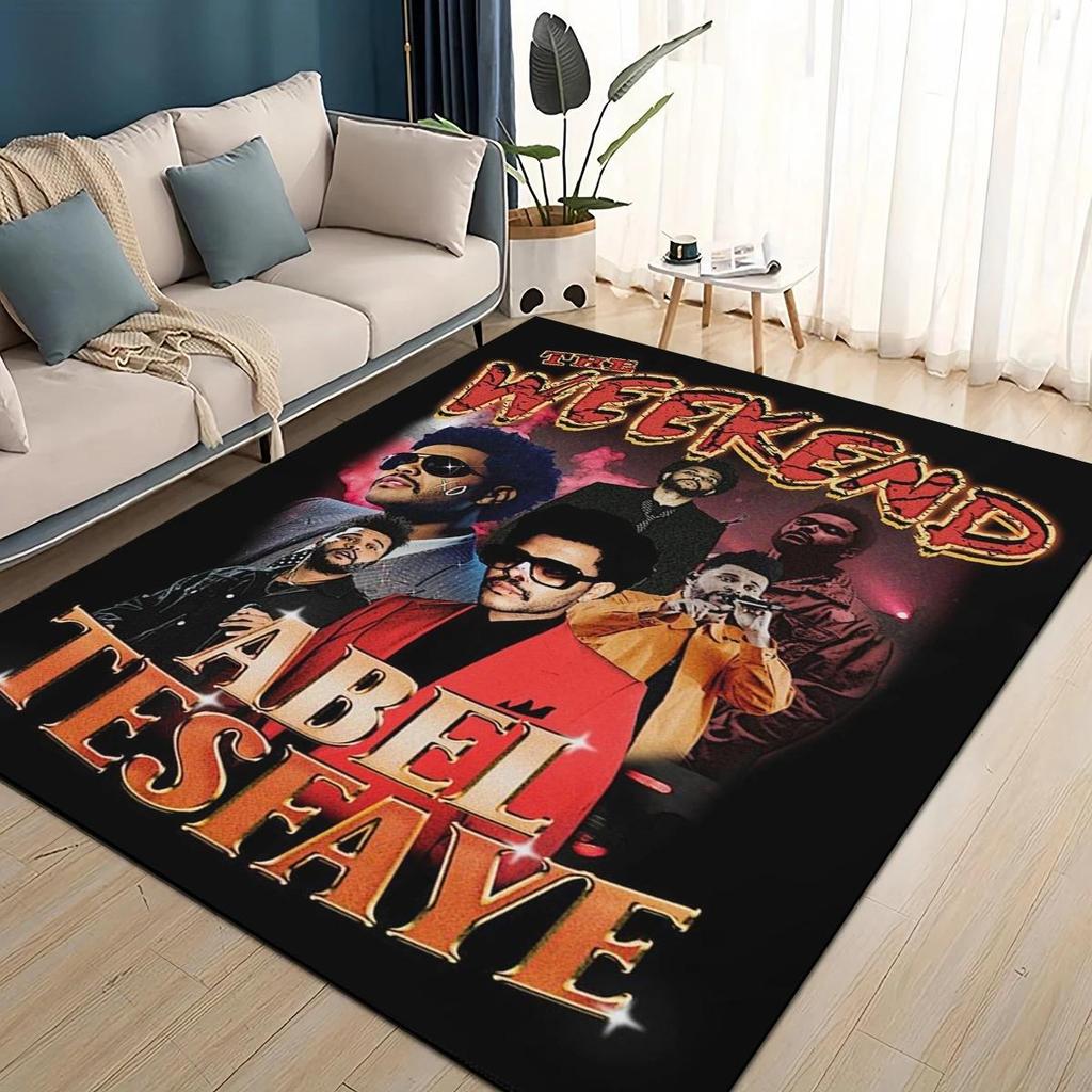TAPPETO 3D THE WEEKND,XO Alternative R&B Abel Tesfaye per Soggiorno Camera da Letto Casa Decorazione Divano, Tappetino Antiscivolo per Bambini