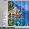 Natural Scenery Shower Curtains Seaside Mountain Landscape Bathroom Waterproof Polyester Bath Curtain Home Decoration With Hooks