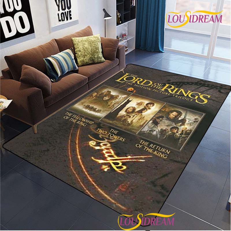 Lord of the Rings Carpet for Living Room Bedroom Rug Kitchen Door Unslip Floor Mats Birthday Gift Photography Props Alfombra Rug