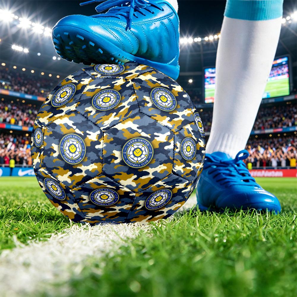 Leeds United FootballPrinted Size 5 Soccer Bball, Anti Slip Adult Match Football Souvenir for Football Fans