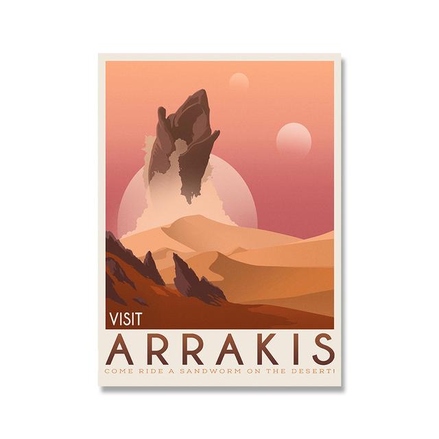Arakis Dune Poster Retro Travel Canvas Painting Wall Art Picture Science Classic Novel Spices