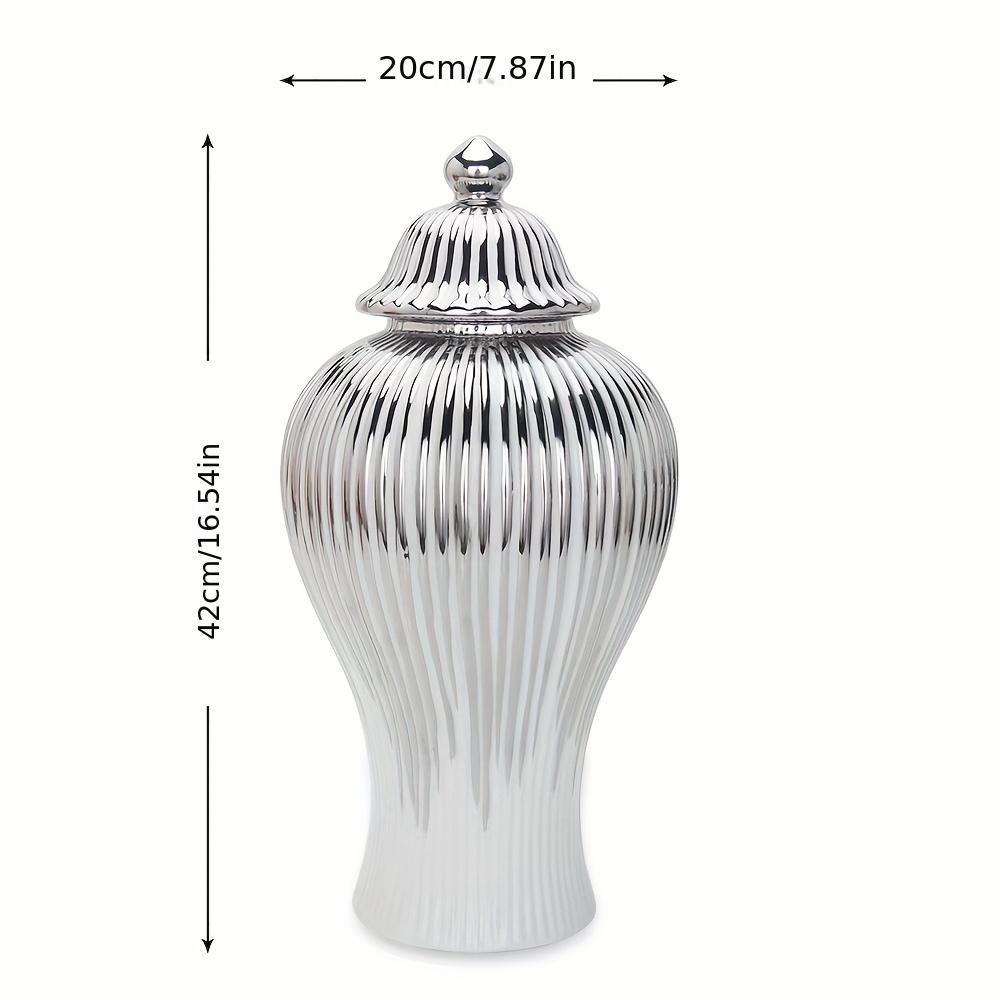 Home Decor Vase Ornaments TV Cabinet Ceramic Vase Silver Plated Gold Plated General Canned Jewelry Storage Jar Ceramic High Vase