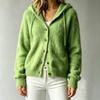 Autumn and Winter Soft Glutinous Imitation Mink Fur Hooded Cardigan Women's Casual Loose Knitted Hooded Jacket Top