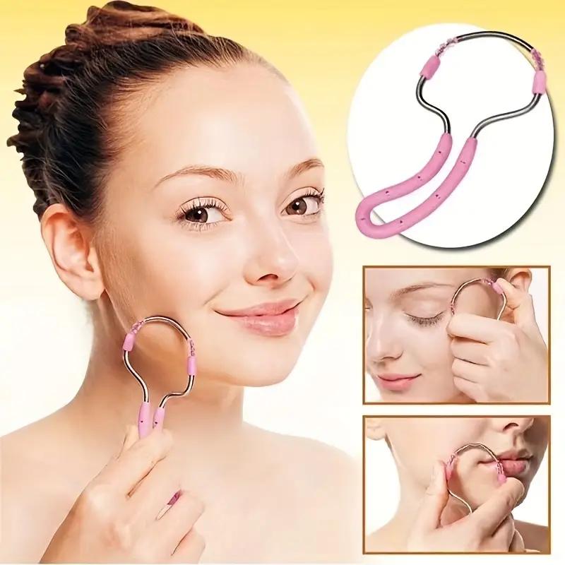 Manual Facial Hair Remover Handheld Portable Face Shaver Tool for Upper Lip Chin Cheeks Eyebrows Beauty Grooming Kit Women