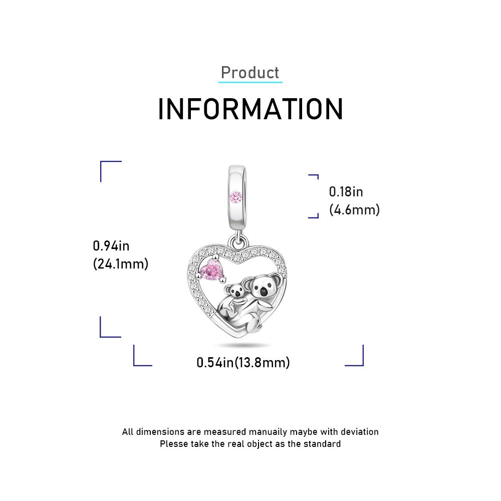 Ahthen copper Bead Charms koalas playing around Dangle Charm fit Snake Chain Bracelets Necklaces for Women Jewellery Making