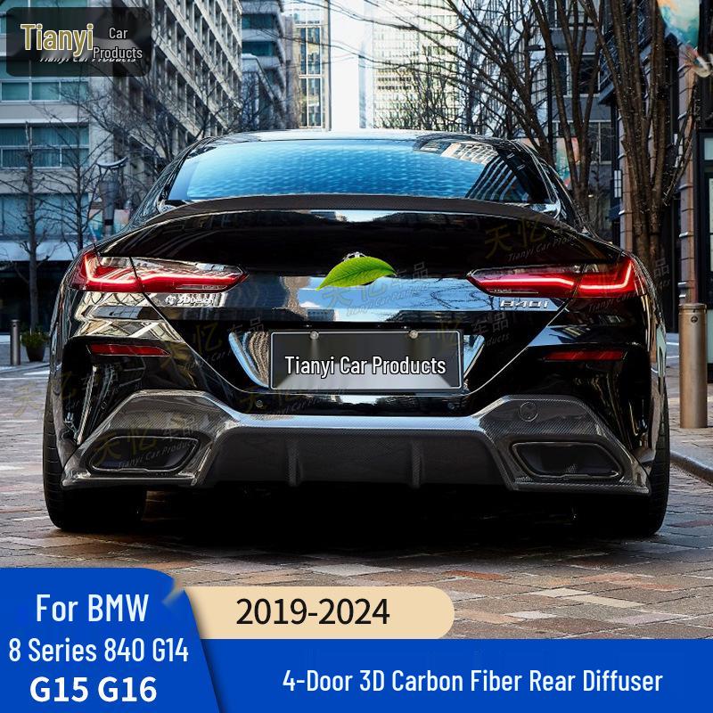 BMW 8 Series G14 G15 G16 840i 3D Style Carbon Fiber Rear Tail Diffuser Body Kit